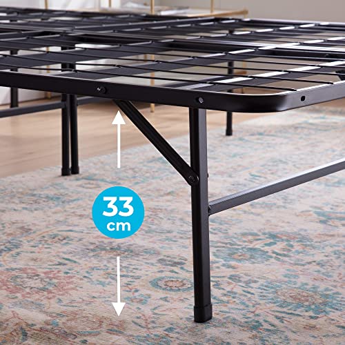 Linenspa Estructura Cama de Metal – Cama Plegable – Somier con patas 140x200 cm – Espacio Inferior de 33cm para Almacenamiento – Se Monta en 5 Minutos