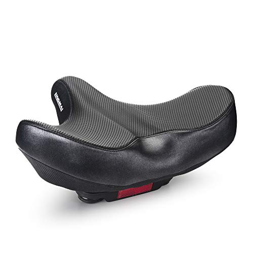 LINGMAI - Sillín de Bicicleta para Mujer más cómodo - Asiento de Bicicleta Ancho con cojín Suave - Comodidad para Bicicletas de Carretera