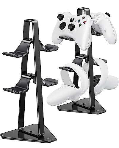 Link Dream Soporte para Mandos Universal Soporte de Controlador, Soporte de Auriculares de 2 Niveles, Soporte Mando para PS5/PS4/Xbox/Nintendo Switch, Headphone Stand para Gamers (Negro)