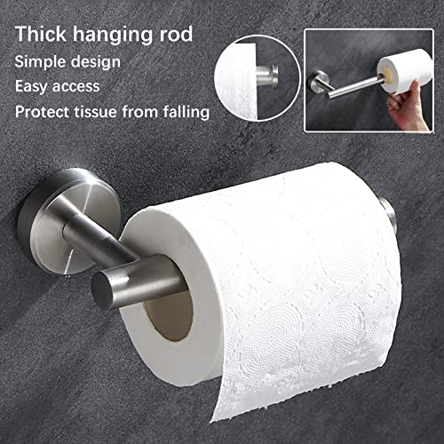 Linyoish 8 Piezas Juego baño Accesorios Acero Inoxidable Toallero,Sujetador Papel de baño,Anillo de Toalla,Gancho para Bata,Ganchos Adhesivos,Soportes Adhesivos para maquinillas de Afeitar (Plata)