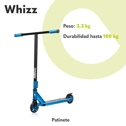 LIONELO Whizz patinetes para niños, Stunt Scooter, de Acrobacias, Freestyle, Ruedas de 110 mm, Ligero, Freno de Guardabarros Trasero, Cubierta de Aluminio, Manillar de Tubo en T Ancho