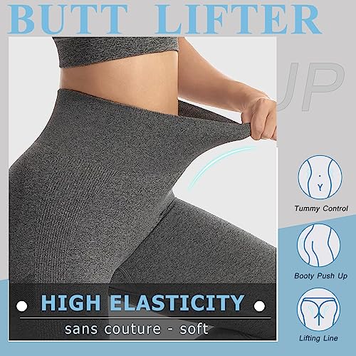 Lishang Leggins Sportivi Donna Push Up Vita Alta Scrunch Pantaloni Palestra Controllo Della Pancia Dimagranti Anticellulite Pantacollant Opaco Elastici Fitness Leggings Push Up per Yoga Jogging