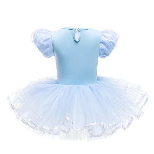 Lito Angels Disfraz Bailarina de Ballet Princesa Cenicienta para Niñas, Vestido Maillot de Danza Baile con Falda Tutu, Talla 2 a 3 Años, Azul