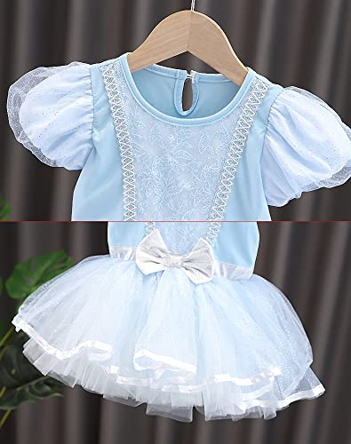 Lito Angels Disfraz Bailarina de Ballet Princesa Cenicienta para Niñas, Vestido Maillot de Danza Baile con Falda Tutu, Talla 2 a 3 Años, Azul