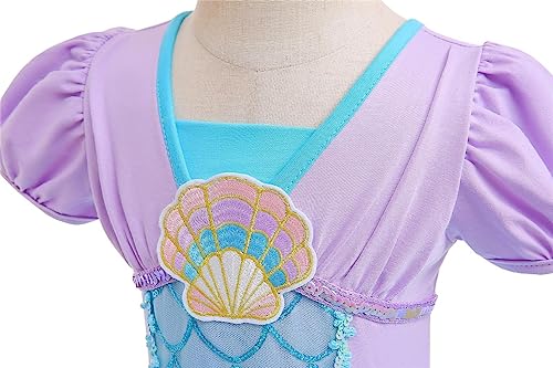 Lito Angels Disfraz Princesa Sirena Ballet Tutu para Niñas, Vestido Maillot de Ballet con Falda, Leotardo de Danza, Talla 3-4 Años (Número de etiqueta 110)