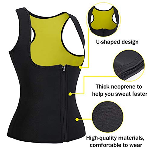 Litthing Chaleco Deportivo de Yoga para Mujer Fitness Sauna Neopreno Chaleco de Entrenamiento Compresión Establecer Estatua para Deporte Fitness