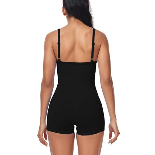 Litthing Monos de Yoga Para Mujer Bodycon de Cuello Cuadrado Sin Manga de Una Pieza Mono Deportivo Sexy Ropa Deportiva Mujer Chándal Conjunto de Gimnasio Ajustado Elástico Acanalados Romper