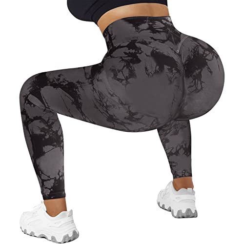 Litthing Tie Dye Gym Leggins Deporte Mujer Yoga Leggings Push Up Suaves Elásticos Tie Dye Mujer Anticeluliticos Sin Costuras Opaco Scrunch Butt Pantalones Yoga Running