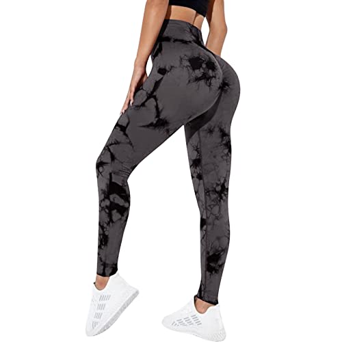 Litthing Tie Dye Gym Leggins Deporte Mujer Yoga Leggings Push Up Suaves Elásticos Tie Dye Mujer Anticeluliticos Sin Costuras Opaco Scrunch Butt Pantalones Yoga Running