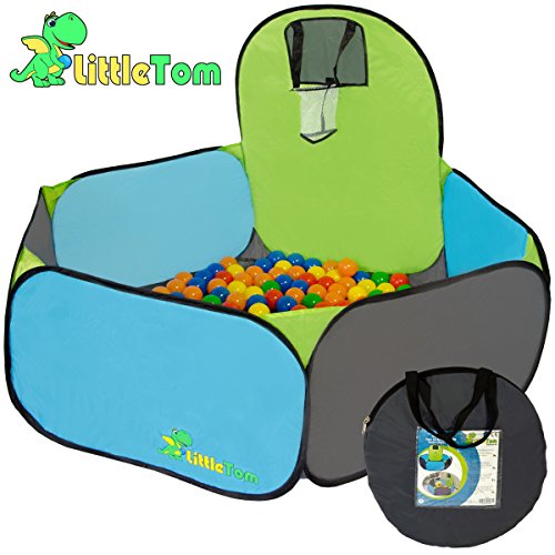 LittleTom Piscina de Bolas con Canasta para Jugar Baloncesto 120x100cm Azul