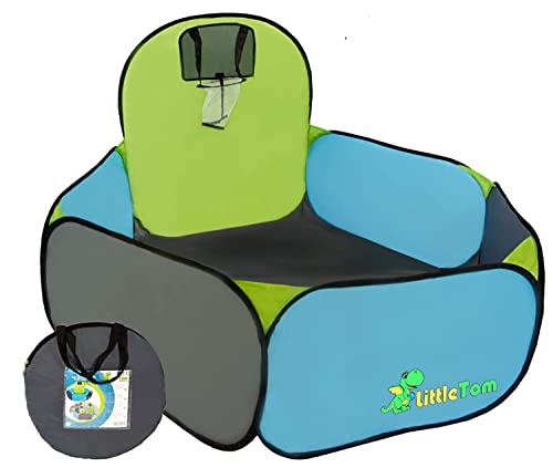 LittleTom Piscina de Bolas con Canasta para Jugar Baloncesto 120x100cm Azul