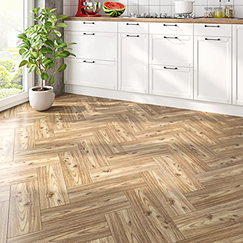 Livelynine 16 Losetas Vinilo para Suelo Cocina Suelo Vinilo Autoadhesivo Baño 90CM x 15CM Papel Pintado Pared Madera Roble Baldosas Adhesivas Suelo Salon Suelos de Vinilo Adhesivos para Suelos Lavable