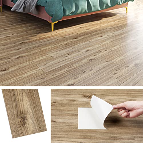 Livelynine 16 Losetas Vinilo para Suelo Cocina Suelo Vinilo Autoadhesivo Baño 90CM x 15CM Papel Pintado Pared Madera Roble Baldosas Adhesivas Suelo Salon Suelos de Vinilo Adhesivos para Suelos Lavable