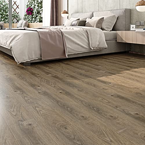 Livelynine Suelo Vinilo Baño Autoadhesivo Impermeable Vinilo Suelo Cocina 16 Piezas Vinilo Adhesivo Suelo Madera Laminado Marrón 90x15CM Suelo Vinilico Autoadhesivo Rollo Papel Pintado