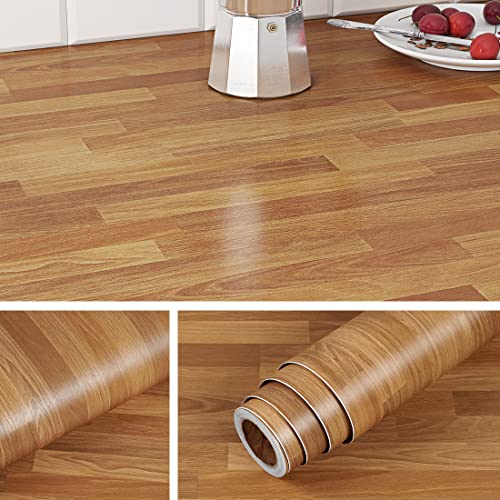 Livelynine Vinilo Adhesivo Muebles Cocina Papel Adhesivo para Muebles Madera Roble Impermeable Vinilo Adhesivo para Encimera de Cocina Papel Pintado Madera Vinilos Para Muebles Armarios Mesa 40CM x 2M