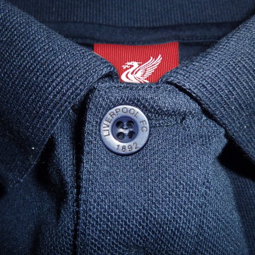 Liverpool FC - Polo Oficial para Hombre - con el Escudo del Club - Azul Marino - XXL