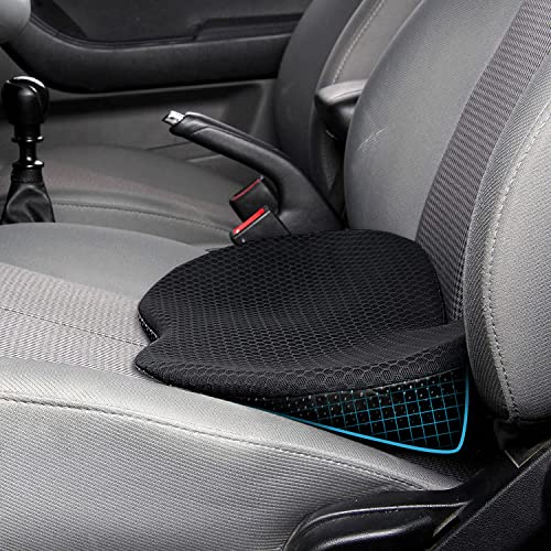 Livtribe Almohada de apoyo lumbar - Cojín de asiento de coche de espuma viscoelástica - Ciática y alivio del dolor de espalda baja, soporte de espalda para conductor (negro)