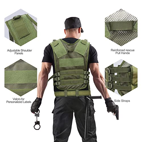 Lixada Chaleco Táctico Multifuncional Respirable Desmontaje Rápido Equipo de Entrenamiento para CS Field Protections Vest