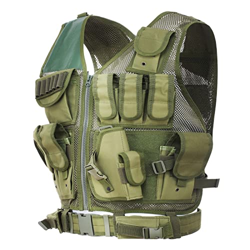 Lixada Chaleco Táctico Multifuncional Respirable Desmontaje Rápido Equipo de Entrenamiento para CS Field Protections Vest