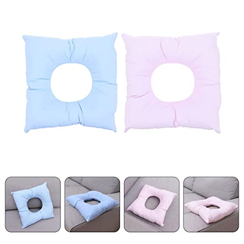 LIXBD 2 cojines de masaje para la cara de la cuna del salón del spa, cama de masaje boca abajo cojín almohada de masaje, fundas de reposacabezas para mesas de masaje