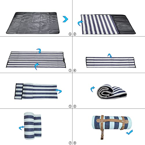 LIYUABU Manta de Picnic 150 x 200 cm,Impermeable Manta de Playa portátil, Manta de Camping Aislada a Prueba de Arena con Asa de Transporte, Picnic/Al Aire Libre/Camping/Playa/Parque