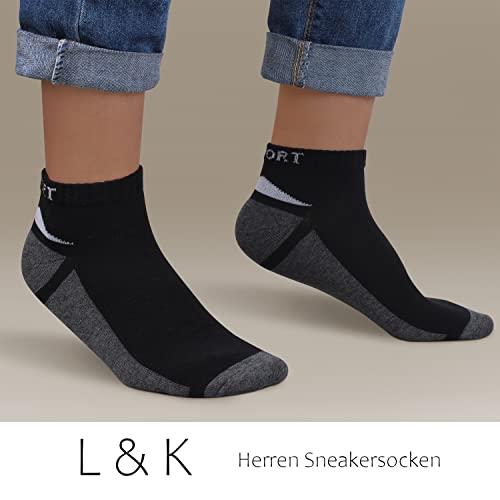 L&K 12 Par de calcetines deportivos de hombre fabricados en algodón antibacteriano 2322 40-44