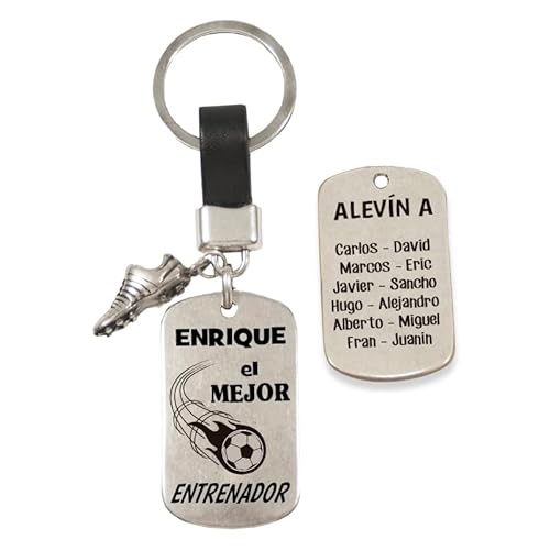 Llavero de cuero personalizado EL MEJOR ENTRENADOR/A. Regalo especial para ENTRENADORES. Regalo para FIN DE TEMPORADA o FIN DE CURSO