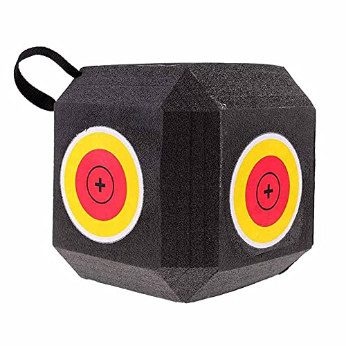 LNIBA Diana portátil de flecha para tiro con arco, discos de tiro con arco, flecha 3D de Target Cube, autocurativa, portátil, tecnología de polifusión de 6 lados, 23 cm