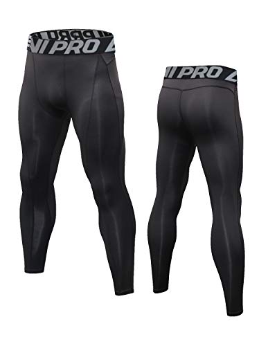 LNJLVI Leggings Mallas Hombre Deporte para Running Fitness Pantalón de Compresión (Pantalones de compresión/Negro,M)