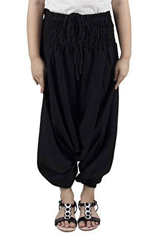 Lofbaz Niño Niña Bebé Harem Pantalones Aladdin Verano Mono Einfarbig Negro Tamaño 3-6M