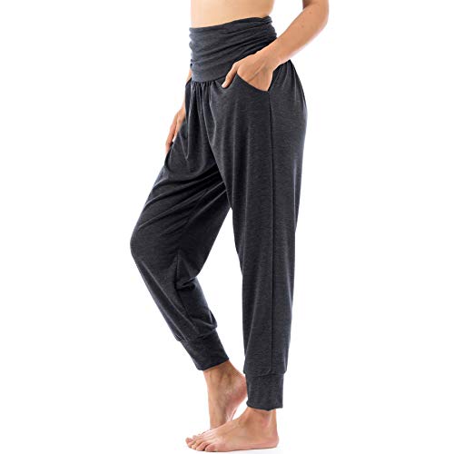 Lofbaz Pantalones de Yoga para Mujer Leggings de Entrenamiento Ropa de Mujer Pantalones Deportivos Ropa Harem Pijamas Gris L