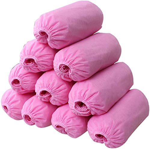 logei® 100pcs chanclos Desechables Cubierta de Zapatos Desechables Cubre Calzado Desechables Zapatos de Manga cubrezapatos Fundas de Zapatos (Rosa)