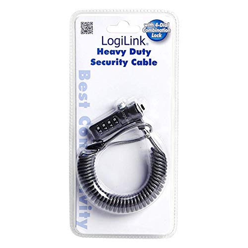 LogiLink NBS004 - Cable de Seguridad para portátil, Negro