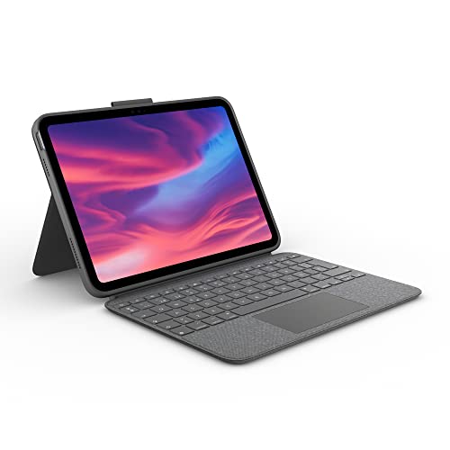 Logitech Combo Touch Funda con teclado extraíble para iPad (10.ª generación) con gran trackpad de precisión, retroiluminado de tamaño normal y tecnología Smart Connector, QWERTY Español - Gris