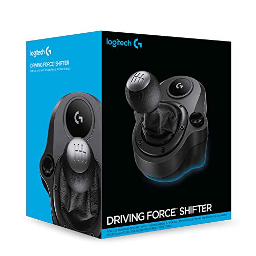 Logitech G Driving Force Palanca de Cambio para Volantes de Carreras G29 y G920, 6 Velocidades, Marcha Atrás a Presion, Acero y Cuero, PS4/Xbox One/PC/Mac - Negro