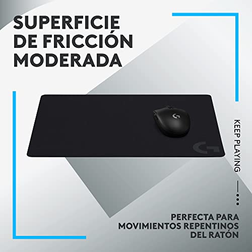 Logitech G G240 Alfombrilla para juegos, tela, optimada para sensores de juegos, roce superficial medio, alfombrilla antideslizante, accesorios/juegos Mac y PC, 340 x 280 x 1 mm