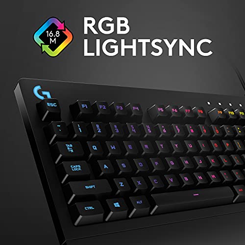 Logitech G213 Prodigy Teclado Gaming con Reposamuñecas, RGB LIGHTSYNC, Teclas Retroiluminadas y Personalizables, Resistente a Salpicaduras, Controles Multimedia Dedicados, Disposición QWERTY ES