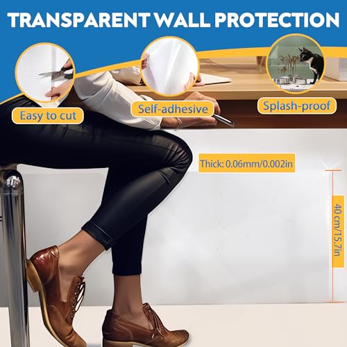 Loiion Transparente Protector Pared, Papel Adhesivo Para Muebles, Vinilo Adhesivo Pared para Cocina Muebles Paredes Azulejos Puertas Vinilos Decorativos Transparente Protector Impermeable, 200cm