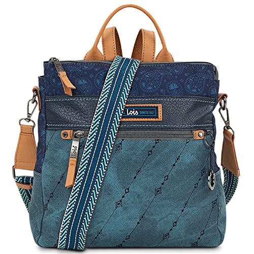 Lois - Bolso Mochila Mujer Elegante, Bolsos Mochila Para Mujer Versátiles, Mochila Mujer Pequeña, Mochila Bolso Mujer, Mochila Casual Mujer. Mochila 315597, Azul