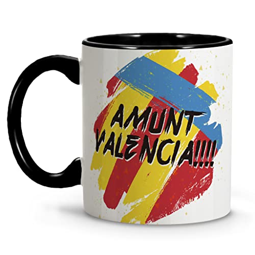 LolaPix Taza Valencia. Tazas Originales para Regalar. Taza Desayuno fútbol. Taza de cerámica 330ml. Varios diseños.