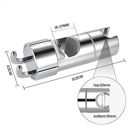 Lolypot Universal Soporte para Ducha Rotación de 360° Soporte Alcachofa Ducha Mano Soporte de Cabezal ducha para barra deslizante, 16~27mm de Diámetro Ajustable, Adecuado para Baño la Barra de Ducha