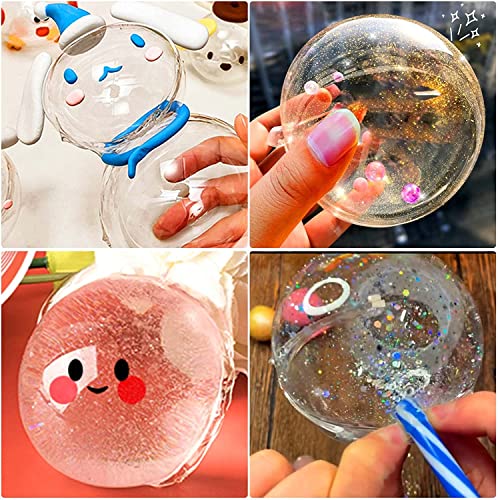 lomonmen Nano Tape Bubbles Kit, Magic Plastic Bubble Ball, Nano Tape Elastic Bubble DIY Craft Kit Versátil cinta de doble cara para los favores de los niños y juguetes fidget (Blanco)