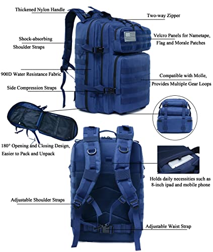 Long Keeper Mochila Tactica Militar – 45L Mochila Grande Unisex Molle Impermeables Mochila Supervivencia, Caza, Trekking, Senderismo, Montaña, Crossfit, Acampada, Viaje o Aire Libre