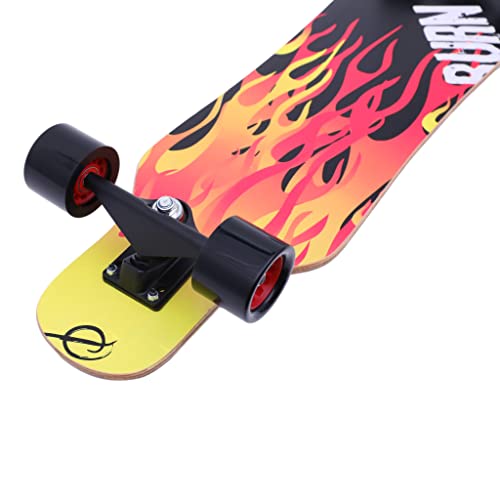 Longboard Cruiser Burn de 80cm para Carving y Cruising - Tabla Larga de Alta Resistencia y Ligereza, Rodamientos ABEC-7 - Ideal para Niños, Adolescentes y Principiantes en el Skateboarding