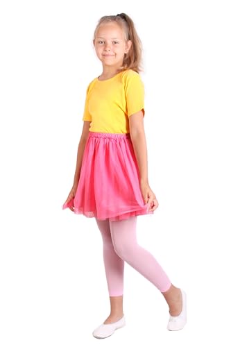 looksy Medias sin pies de 7/8 de longitud para falda vestido túnica leggings delgados para mujer pequeña moda niños ballet gimnasia pantalones escolares Alice, Rosa., 146-152 cm