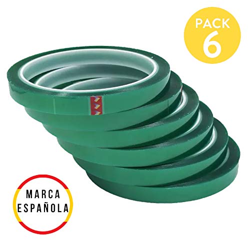 Los Eventos de la Tata. PACK 6 unidades de Cinta Térmica Adhesiva verde especial para sublimar, resistente a altas temperaturas |No Mancha