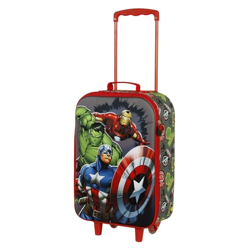 Los Vengadores Invencible-Maleta Trolley Soft 3D, Multicolor, 17 x 33 x 52 cm, Capacidad 26 L