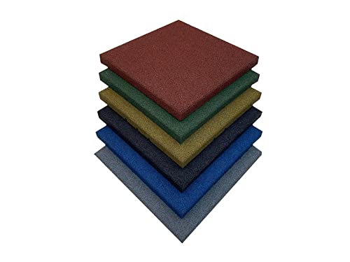 Losetas de caucho especial para parques infantiles y gimnasios, suelos para parques infantiles medida de 50 x 50 x 4 cm (32 losetas (8 m2), Rojo)