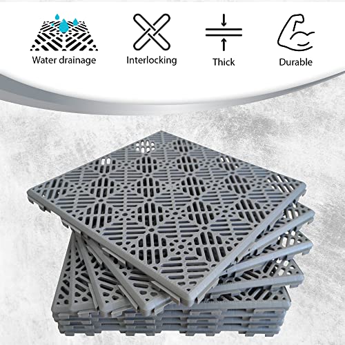 Losetas de Plastico jardin. Pack 16 Losetas Jardin para Suelo Terraza Exterior 30 x 30 cm Baldosas Jardin Desmontables Exterior para Caseta Piscinas Terraza