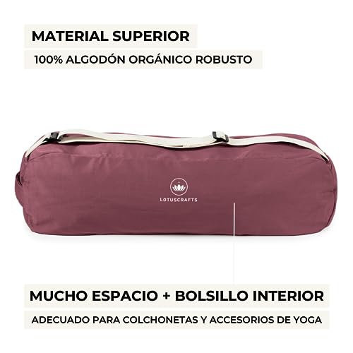 Lotuscrafts Bolsa Yoga para Esterilla PUNE - Justa y Ecológica - Funda Esterilla Yoga - Bolsa Esterilla Yoga - Bolsa para Esterilla De Yoga y Accesorios Yoga - Yoga Mat Bag